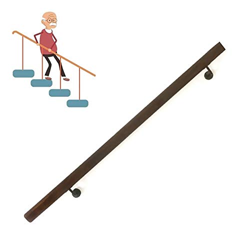 Pasamanos Riel de escalera de madera, kit completo de rieles de agarre de 30 cm a 600 cm, varilla de soporte de pasamanos de escalera antideslizante for pasillos, for ancianos y niños ( Size : 200cm )