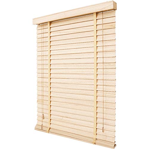 Persianas Venecianas Persianas Venecianas de Grano de Madera Natural, Persianas de La Ventana del Dormitorio de La Cocina con Cinta 50mm Listones y Accesorios, 60cm / 80cm / 100cm / 120cm / 140cm de A