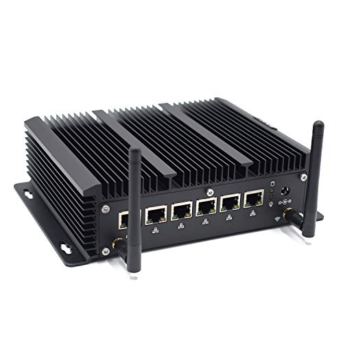 Pfsense Box Intel Core I5 7267U, Mini PC for Linux Firewalls Network Security Server VPN Router, HDMI 4×USB3.0,WI-FI,RS232 COM,Mini Computer 6 LAN,8G RAM 256G SSD