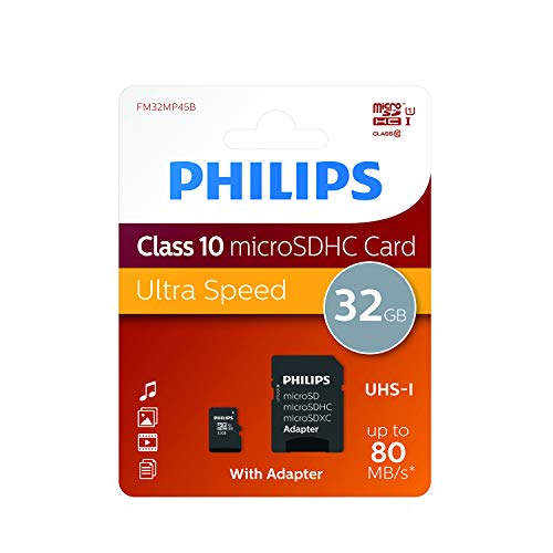 Philips-Micrsosdhc Tarjeta De 32 GB, Clase 10