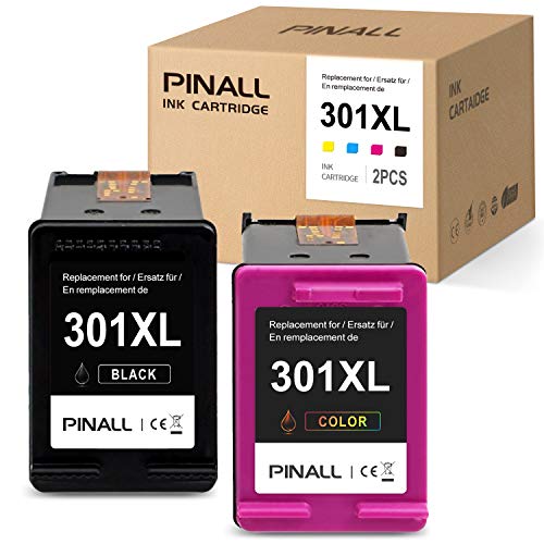 PINALL 2 Cartucho Compatible HP 301XL para HP Deskjet 2620 HP Deskjet 2510 2544 HP Envy 4502 4504 4507 4508 HP Envy 5530 5534 AIO Impresora (1 Negro / 1 Color)