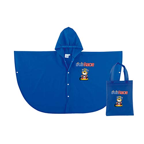 Poncho impermeable con capucha, capa encerada con bolsa de transporte, tallas y colores surtidos azul claro 5-6 Años