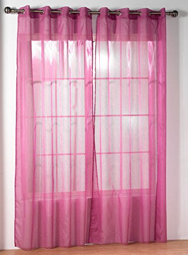 Rioma Alejandra – Visillo con ollados, 140 x 270 color rosa