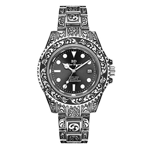 RORIOS Retro Relojes Hombre Analógico Cuarzo Reloj con Calendario Impermeable Reloj Hombre Banda de Acero Inoxidable Luminosas Relojes Pulsera RORIOS Retro Relojes Hombre Analógico Cuarzo Reloj con Calendario Impermeable Reloj Hombre Banda de Acero Inoxidable Luminosas Relojes Pulsera