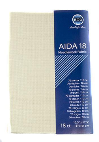 RTO Cuenta de la Tela Aida r.t.o, 18, 100 por ciento algodón, Marfil, 49 x 45 cm RTO Cuenta de la Tela Aida r.t.o, 18, 100 por ciento algodón, Marfil, 49 x 45 cm