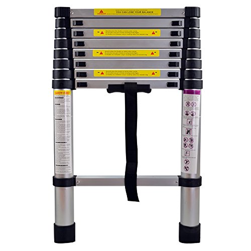 SAILUN® Escalera Telescópica Extensible de Aluminio de alta Calidad Diseño Telescópico Multipropósito, 9 Peldaños - Escalera de Colocación de 74 cm a 2.60 m, Capacidad de Carga de 150 kg (2.6 m) SAILUN® Escalera Telescópica Extensible de Aluminio de alta Calidad Diseño Telescópico Multipropósito, 9 Peldaños - Escalera de Colocación de 74 cm a 2.60 m, Capacidad de Carga de 150 kg (2.6 m)