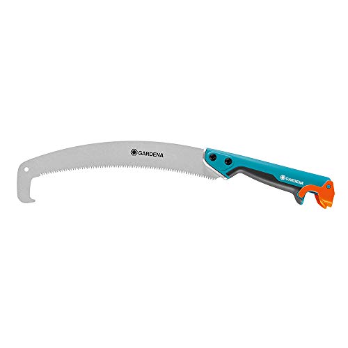 Sierra curva 300 P combisystem de GARDENA: sierra para corte óptimo de ramas, longitud hoja 340 mm, gancho de recogida, cromado duro, tope antideslizante, preciso dentado afilado en 2 lados (8739-20) Sierra curva 300 P combisystem de GARDENA: sierra para corte óptimo de ramas, longitud hoja 340 mm, gancho de recogida, cromado duro, tope antideslizante, preciso dentado afilado en 2 lados (8739-20)