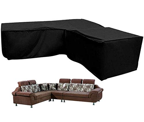Silvotek Funda para sofá en Forma de L - Funda Sofa esquinero en Forma de L con Cuerdas de apriete en la Parte Inferior,210D Funda para sofá en L (L Forma 215x215x87 cm)
