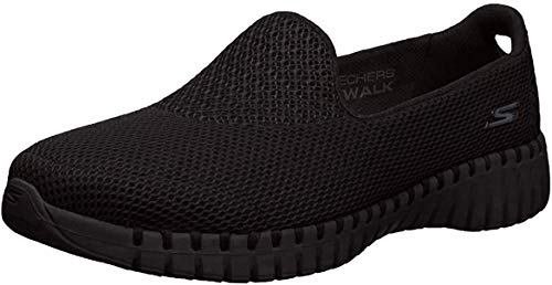 Skechers Go Walk Smart, Zapatillas Mujer, Negro (Black Textile/Trim BBK), 39 EU