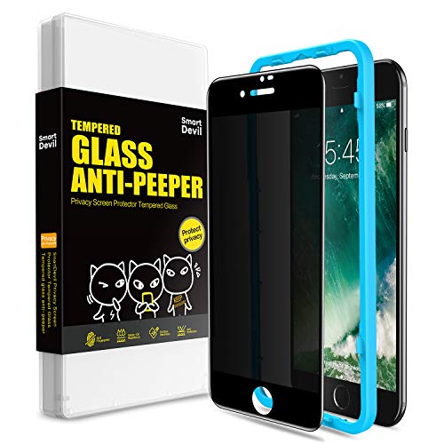 SmartDevil Anti-Spy Protector Pantalla de iPhone SE 2020/8/7,Cristal Templado iPhone SE 2020/8/7,Vidrio Templado con [Fácil de Instalar] [Anti-Peek] [Garantía de por Vida]para iPhone SE 2020/8/7