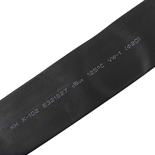 SODIAL(R) 20mm Negro Tubo termocontraiEnvoltura del cable manguito tuberia del encogimiento 1m