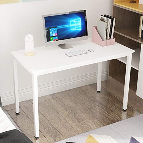 sogesfurniture Mesa de Ordenador Escritorios para Computadora, 120x60 cm Escritorio de Oficina Mesa de PC Mesa de Trabajo Mesa de Estudio de Madera y Acero, Blanco BHEU-LD-AC120WT