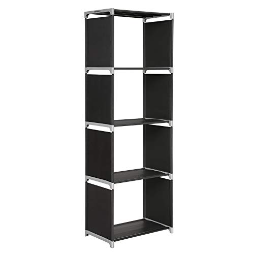 SONGMICS LSN14H-Estantería de pie (4 Compartimentos, 147 x 50 x 30 cm), Tela, Negro, 50 x 30 x 147 cm SONGMICS LSN14H-Estantería de pie (4 Compartimentos, 147 x 50 x 30 cm), Tela, Negro, 50 x 30 x 147 cm