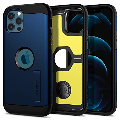 Spigen Funda Tough Armor Compatible con iPhone 12 y Compatible con iPhone 12 Pro - Azul Marino