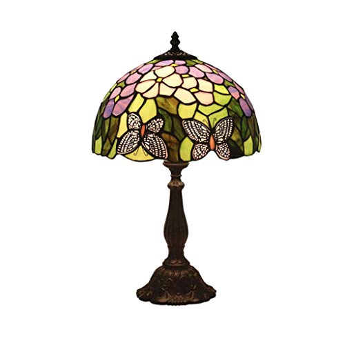 SPNEC Lámpara de Mesa Creativa Europea, Habitación Sala Floral de la Mariposa Artesanal Arte del vitral de Sombra lámpara de Escritorio