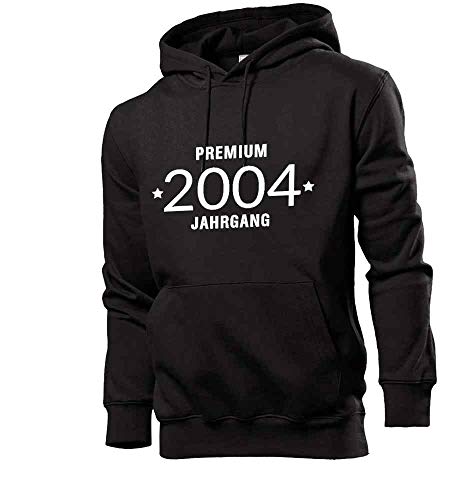 Sudadera con capucha para hombre con diseño de año 2004 Negro M Sudadera con capucha para hombre con diseño de año 2004 Negro M