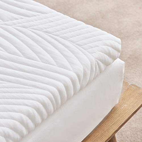 Sweetnight Sobrecolchón de espuma de gel de 120 x 200 cm para cama con somier y colchón, altura de 5 cm, 3 cm de espuma viscoelástica de 2 cm, funda lavable (120 x 200 cm) Sweetnight Sobrecolchón de espuma de gel de 120 x 200 cm para cama con somier y colchón, altura de 5 cm, 3 cm de espuma viscoelástica de 2 cm, funda lavable (120 x 200 cm)