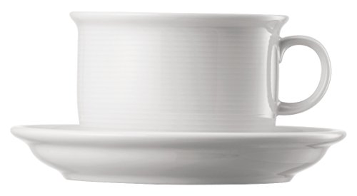 Thomas Trend Set de 6 Tazas Cappuccino y 6 Platos, 0,22 l, Color Blanco, Porcelana, 16 cm, 6 Unidades