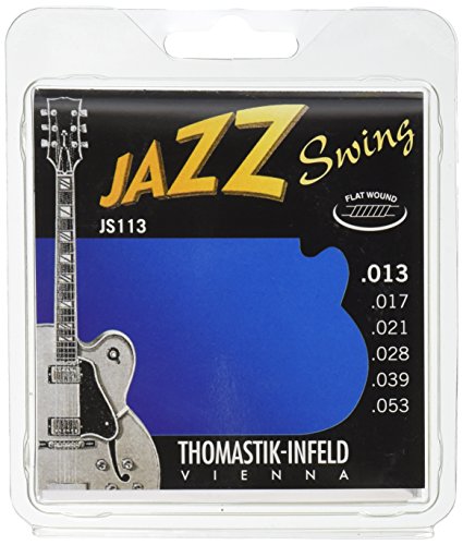 Thomastik Cuerdas para Guitarra Eléctrica Jazz Swing Series niquel Flat Wound juego JS113 Medium .013-.053w
