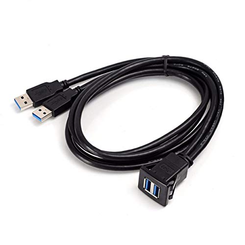 Timetided 1 M / 2 M Cable de Enchufe USB 3.0 Auto Car Montaje Empotrado Macho a Hembra Cable de extensión Panel de Tablero Línea de Audio Cuadrada para Motocicleta