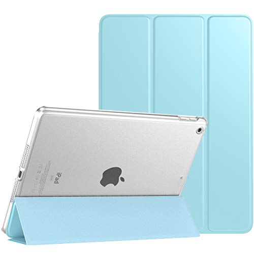 TiMOVO Funda para Nuevo iPad de 8ª Generación 2020, Nuevo iPad 7ª Generación 10.2" 2019, Protectora Plegable para iPad 10.2-Inch Tableta Cubierta rasera Transparente - Azul Claro