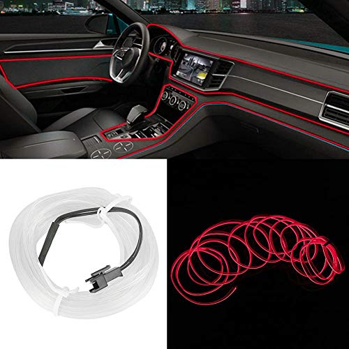 Tira de luz interior del coche, Tira de luz decorativa del coche Moldura interior Iluminación Auto LED EL Piezas de modificación de lámpara fría(rojo) Tira de luz interior del coche, Tira de luz decorativa del coche Moldura interior Iluminación Auto LED EL Piezas de modificación de lámpara fría(rojo)