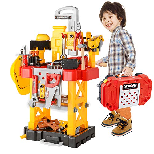 Toy Choi's 83 piezas de herramientas para niños, banco de trabajo para niños, juego de herramientas para niños, juego de herramientas de 2, 3, 4 años