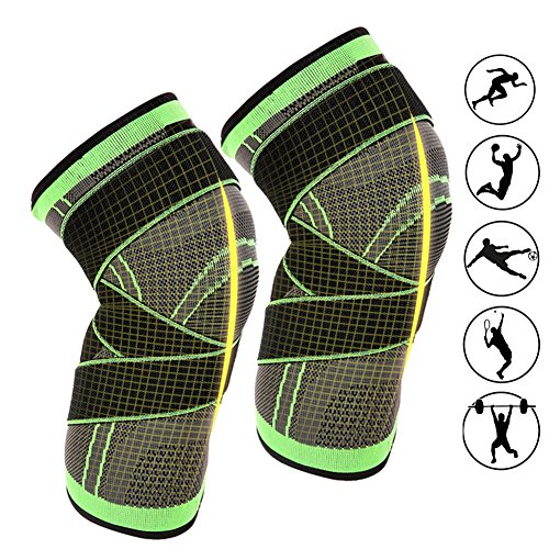 Ueasy 1 par de rodilleras de fitness transpirable para deportes, alivio del dolor en las articulaciones, artritis y recuperación de lesiones (circunferencia de la pierna 40-45 cm) Ueasy 1 par de rodilleras de fitness transpirable para deportes, alivio del dolor en las articulaciones, artritis y recuperación de lesiones (circunferencia de la pierna 40-45 cm)