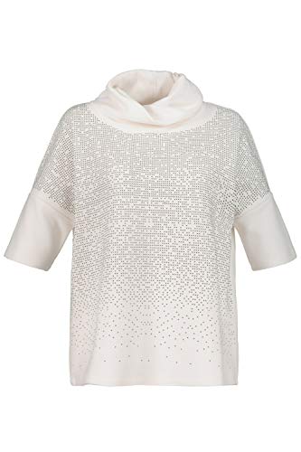 Ulla Popken Sudadera para mujer con piedras preciosas Blanco 60