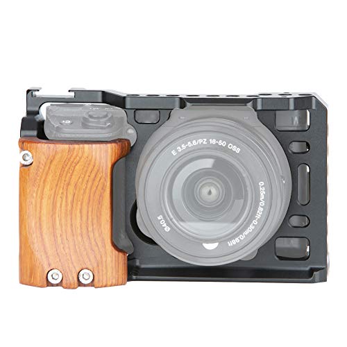 [Update Version] NICEYRIG A6400 A6500 Cage Jaula con empuñadura de Madera para la cámara Sony A6400 A6500