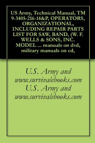 US Army, Technical Manual, TM 9-3405-216-14&P, OPERATORS, ORGANIZATIONAL, INCLUDING REPAIR PARTS LIST FOR SAW, BAND, (W. F. WELLS & SONS, INC. MODEL L-9), ... military manuals on cd, (English Edition)