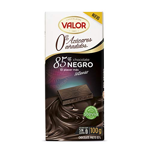 Valor Chocolate Negro 0% Azúcares Añadidos, 100g