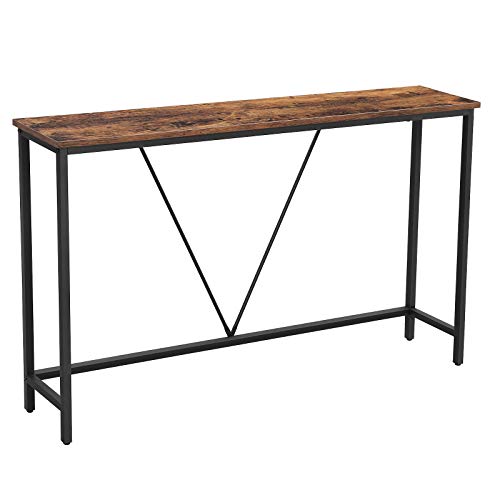 Vasagle Consola, Mesa de Entrada, Marco de Acero Estable, para Dormitorio, Salón, Estilo Industrial, Marrón Rústico y Negro, 120 x 23 x 74 cm (Largo x Ancho x Alto) Vasagle Consola, Mesa de Entrada, Marco de Acero Estable, para Dormitorio, Salón, Estilo Industrial, Marrón Rústico y Negro, 120 x 23 x 74 cm (Largo x Ancho x Alto)