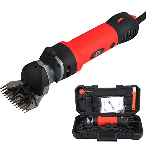 Vinteky 690W Un Set Completo para Esquiladora Eléctrica para Ovejas Fácil y Práctico para Trasquilar Alto Rendimiento, Dando Cuidado a los Animales, 6 Velocidades Ajustables (Rojo) Vinteky 690W Un Set Completo para Esquiladora Eléctrica para Ovejas Fácil y Práctico para Trasquilar Alto Rendimiento, Dando Cuidado a los Animales, 6 Velocidades Ajustables (Rojo)