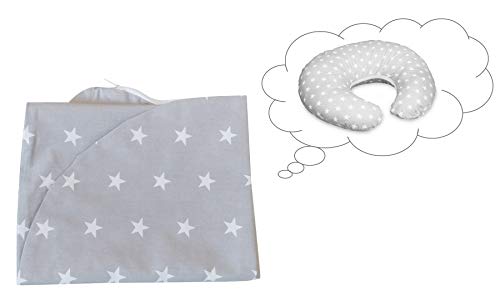 Vizaro - Funda de Recambio para Cojín de Lactancia Bebé - 100% Algodón - Hecho UE, OekoTex - Estrellitas Vizaro - Funda de Recambio para Cojín de Lactancia Bebé - 100% Algodón - Hecho UE, OekoTex - Estrellitas