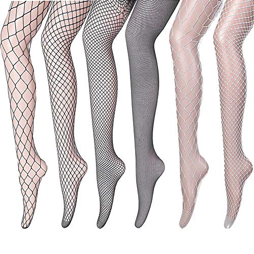 Vordas 6 Pares Medias de Rejilla de Calcetines de Rejilla para Mujer Fishnet Tights Talla única Medias de Rejilla Medias de Malla