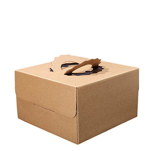 Weanty - Cajas de regalo para tartas (5 unidades, papel kraft, portable, para cumpleaños, baby shower, fiestas, caja de regalo), papel, 8 Inches, 26 * 26 * 15.5cm