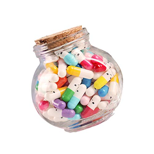WINOMO Mensaje en cápsulas de 100 unidades en una botella de cristal, botella de deseos con mensaje de letras, simpático mensaje de letras en cápsula. Sorridente para regalo de WINOMO Mensaje en cápsulas de 100 unidades en una botella de cristal, botella de deseos con mensaje de letras, simpático mensaje de letras en cápsula. Sorridente para regalo de