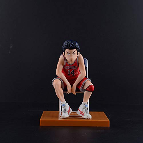 WISHVYQ Slam Dunk Anime Model Stool Series Sakuragi Kaede Rukawa con Figura de Escena Base para Hacer una versión Decoración Escultura Muñeca Modelo Estatua Juguete Altura 16cm