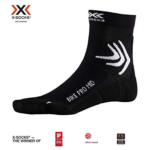 X-Socks Bike Pro Mid Socks, Unisex Adulto, Phyton Yellow/Pine Green, 39-41