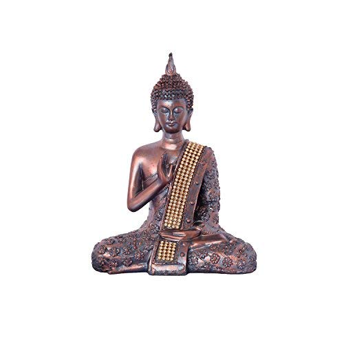 Xylsto Artesanal Meditar Buda Poliresina Idol (15 Cm X 7,5 Cm X 20 Cm, Brown) | Decorativo-Ley-169