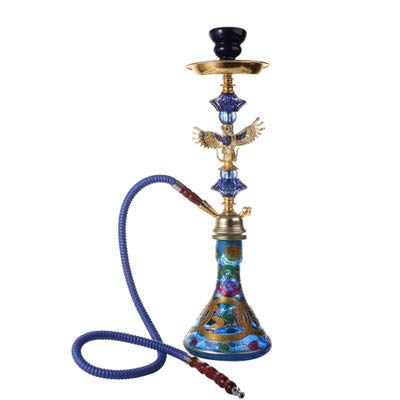 XZYP Un Conjunto de ollas árabe Fumadores Juegos de Fumar, un Conjunto Completo de Accesorios para Hookah vasijas de cerámica,Azul
