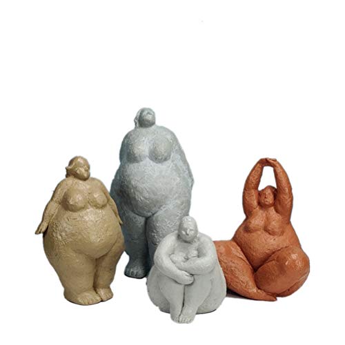 Yousiju Figuras abstractas de Resina para Mujer Gorda, Adorno nórdico Creativo para Mujer, decoración Vintage para el hogar, Mesa de habitación, Regalos artesanales