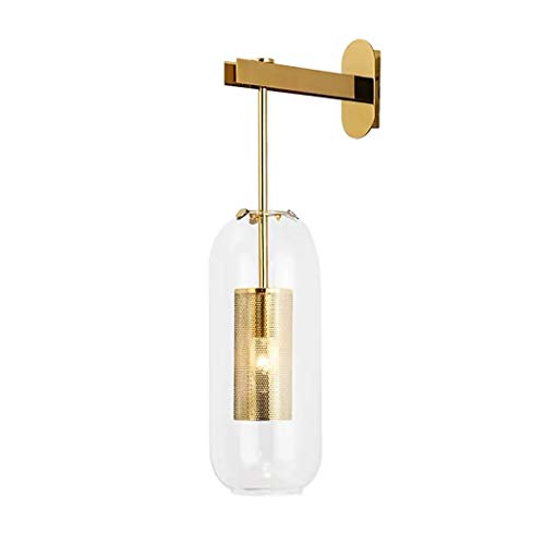 ZIXUAL Lámpara de Pared de cristalLuz de Pared de Cristal, Moderno Colgante de Vidrio de Pared Dormitorio Sala de vestíbulo Soporte de Pared E14 Toma de lámpara, Bulbo no i Whitelight