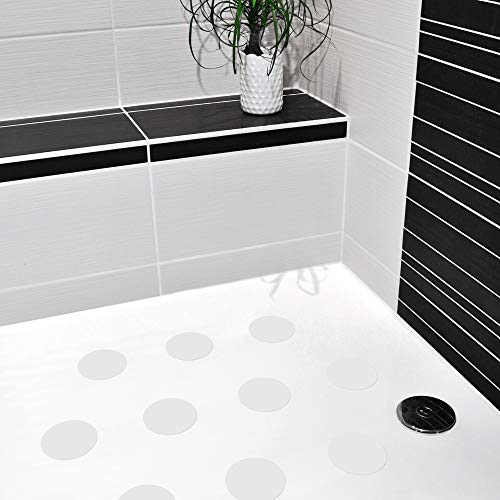 10 pegatinas antideslizantes para ducha y bañera, de colores, clase antideslizante C DIN 51097, autoadhesivas, color blanco