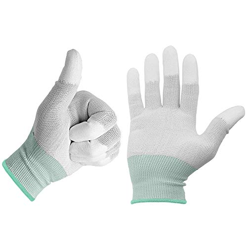 2 pares de guantes Minadax ESD antiestáticos de carbono para trabajos electrónicos, talla M, ideales para limpieza y reparación.