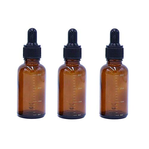 3 botes de cristal vacíos de color ambar, recargables, con gotero graduado, para aceite esencial, cosméticos y líquidos, recipiente con gotero de pipeta de vidrio 3 botes de cristal vacíos de color ambar, recargables, con gotero graduado, para aceite esencial, cosméticos y líquidos, recipiente con gotero de pipeta de vidrio