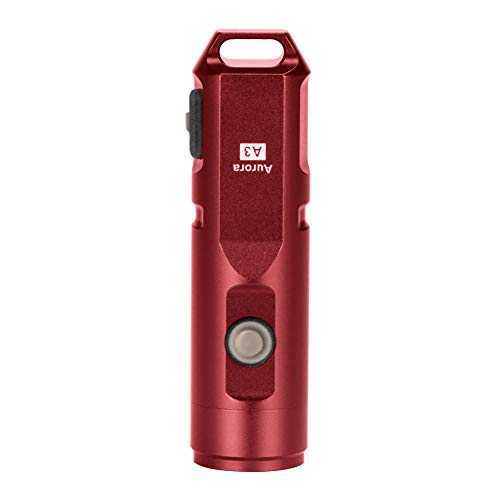 550 lúmenes Super brillante exterior EDC Mini llavero recargable LED linterna, aluminio batería de iones de litio integrada 45 minutos de carga rápida, resistente al agua IPX-65, A3, rojo