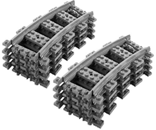 8 x Raíles de tren curvos para ciudad de Lego