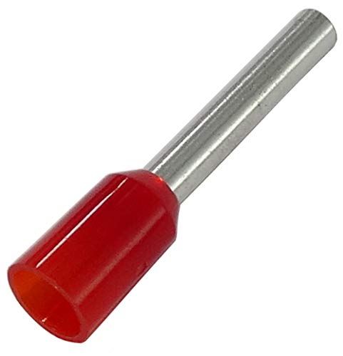 AERZETIX - Juego de 50 - Punteras para cables eléctrico - Aislado - en cobre - 1mm² - 10mm - Color rojo - para crimpar - C43883